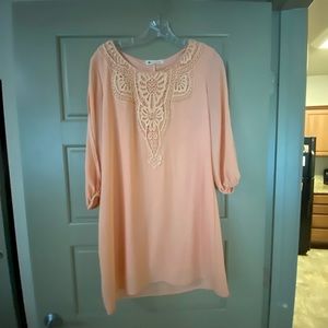 Peach Long Sleeve Dress